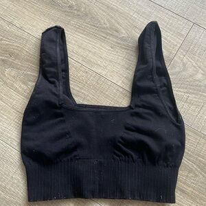 Free People black stretchy sports bra size small